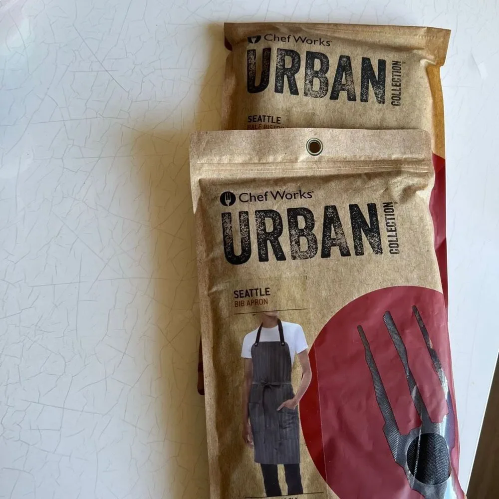 NEW Chef Works Urban Apron Warren Half Bistro  Unisex 100% Cotton Green Lot Of 2